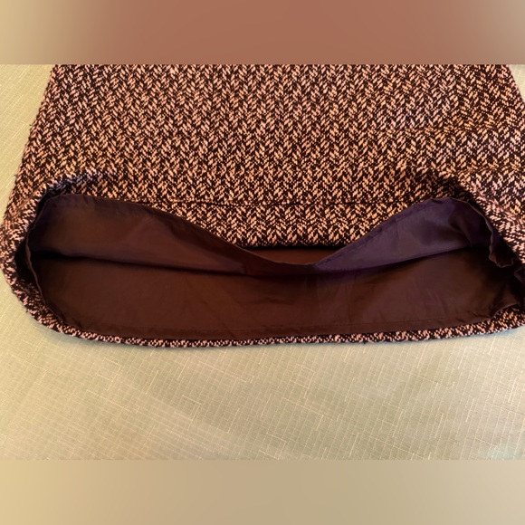 🖤DALIA COLLECTION🖤 WOOL BLEND WEAVE LINED FAUX LEATHER TRIM POCKETS MINI SKIRT - Picture 9 of 9